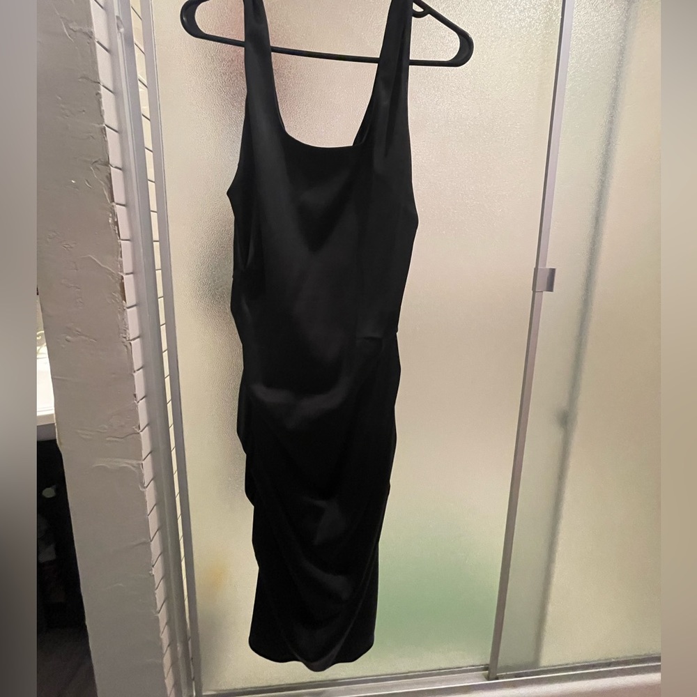Black Satin Le Chateau Cocktail Dress